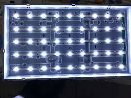 Diagrama del interior de un televisor mostrando las tiras LED